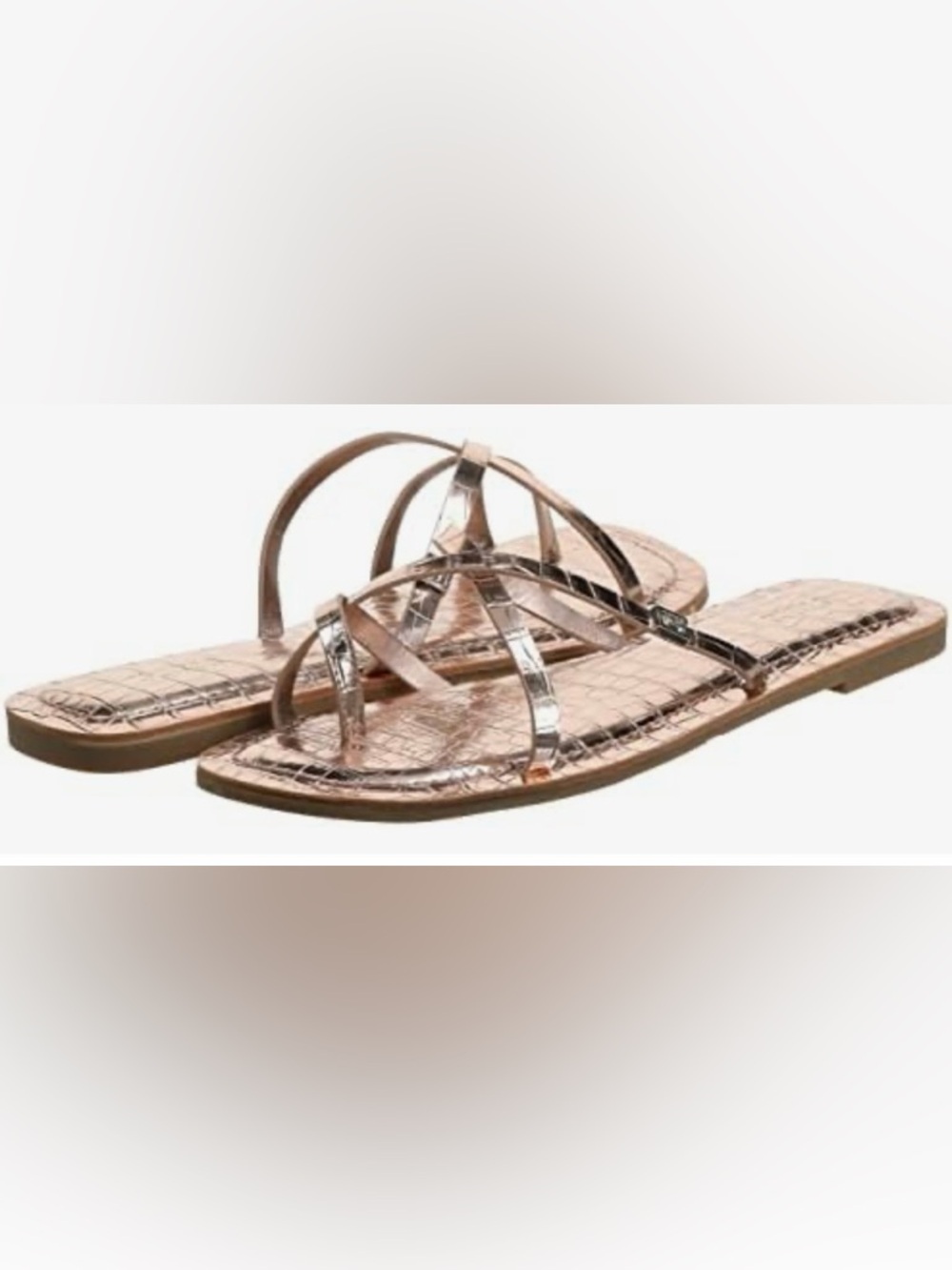 New! Guess Corabel Metallic Rose Gold Strappy Women's Sandals Size 10